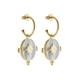 MURKANI - Temple Moon - Mother of Pearl Oval Earrings | Gold