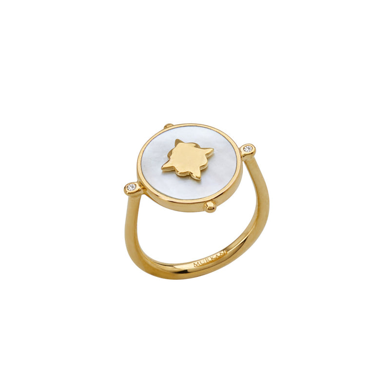 Murkani - Temple Moon Mother of Pearl Ring - Gold