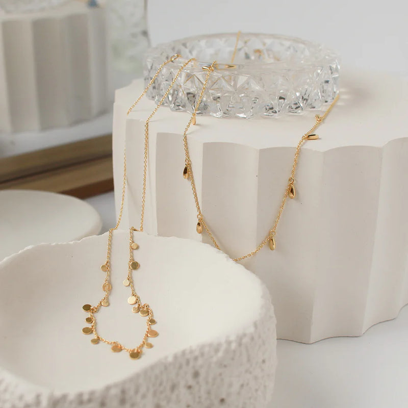 Mukani - Tear Drop Choker Necklace - 18kt Gold Plate