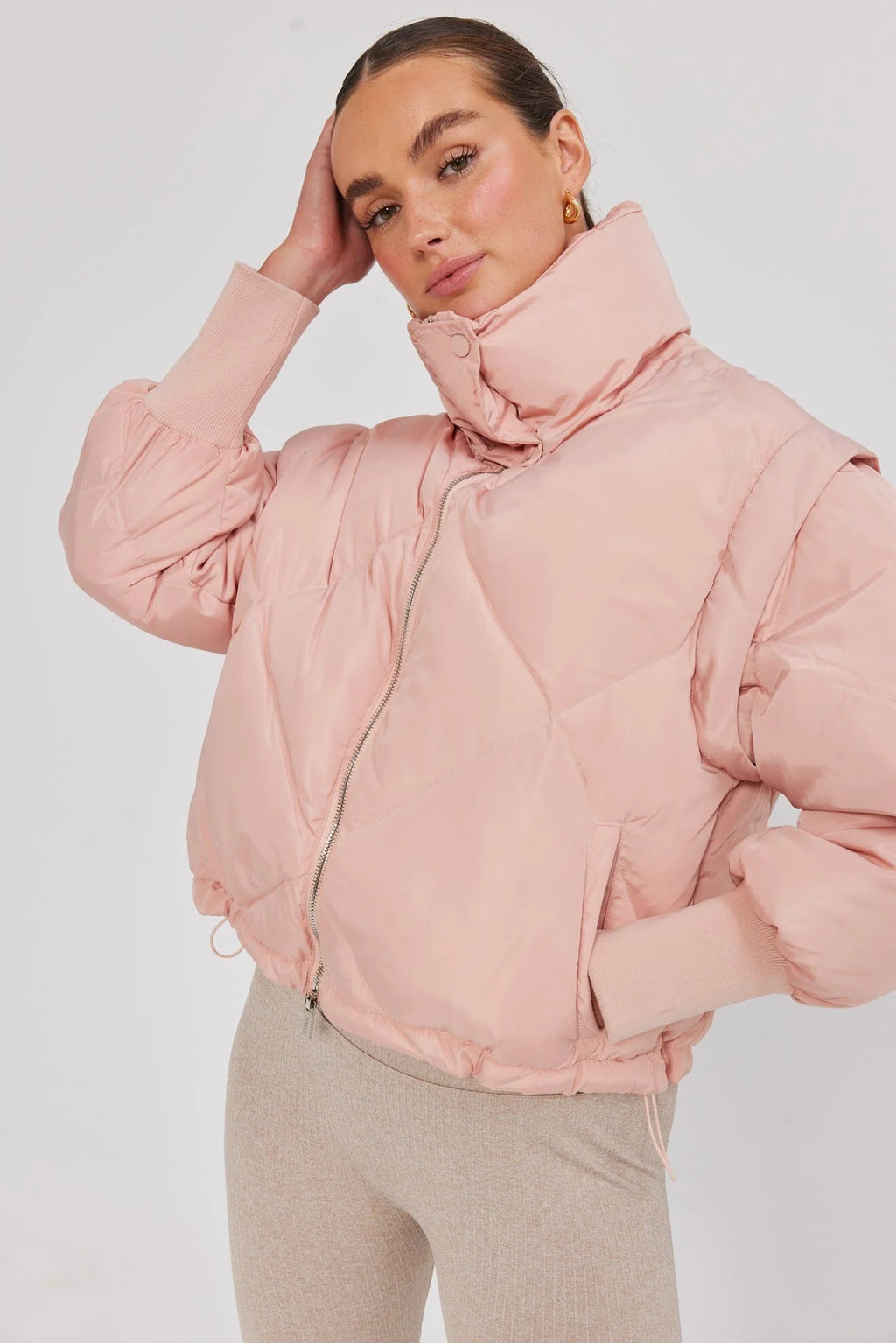 Toast Society - Neptune Puffer Jacket/Vest - Chalk Pink