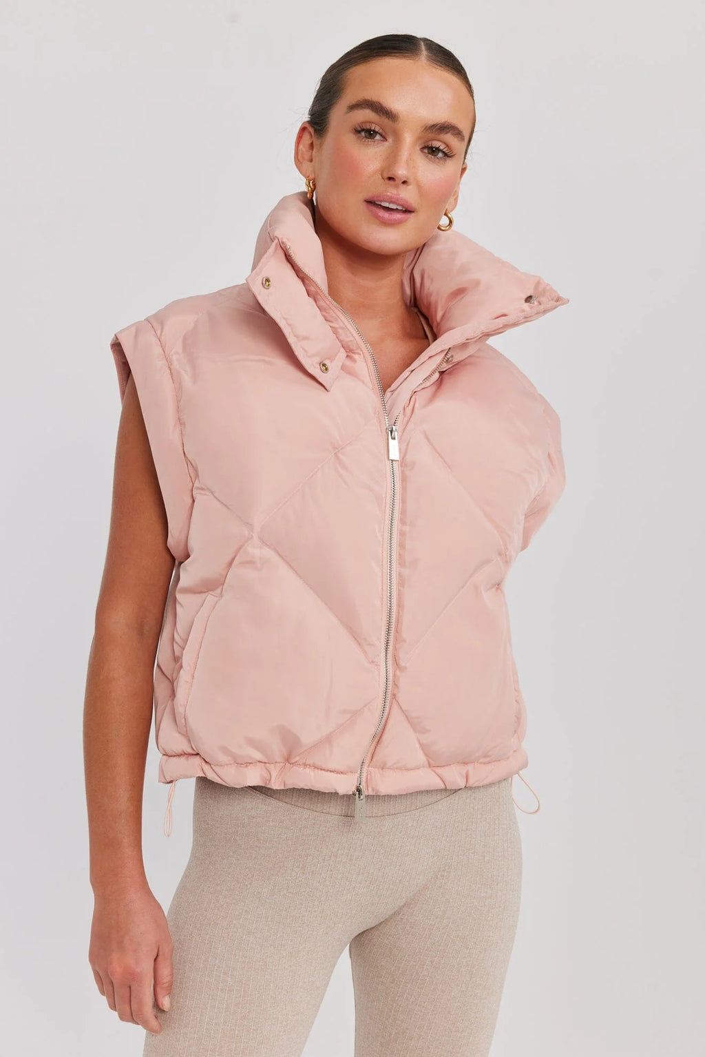 Toast Society - Neptune Puffer Jacket/Vest - Chalk Pink