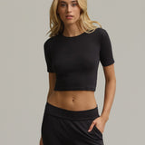 Commando - Luxury Rib Cropped Tee - Black