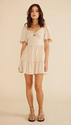 Mink Pink - Riley Mini Dress - Tan/White