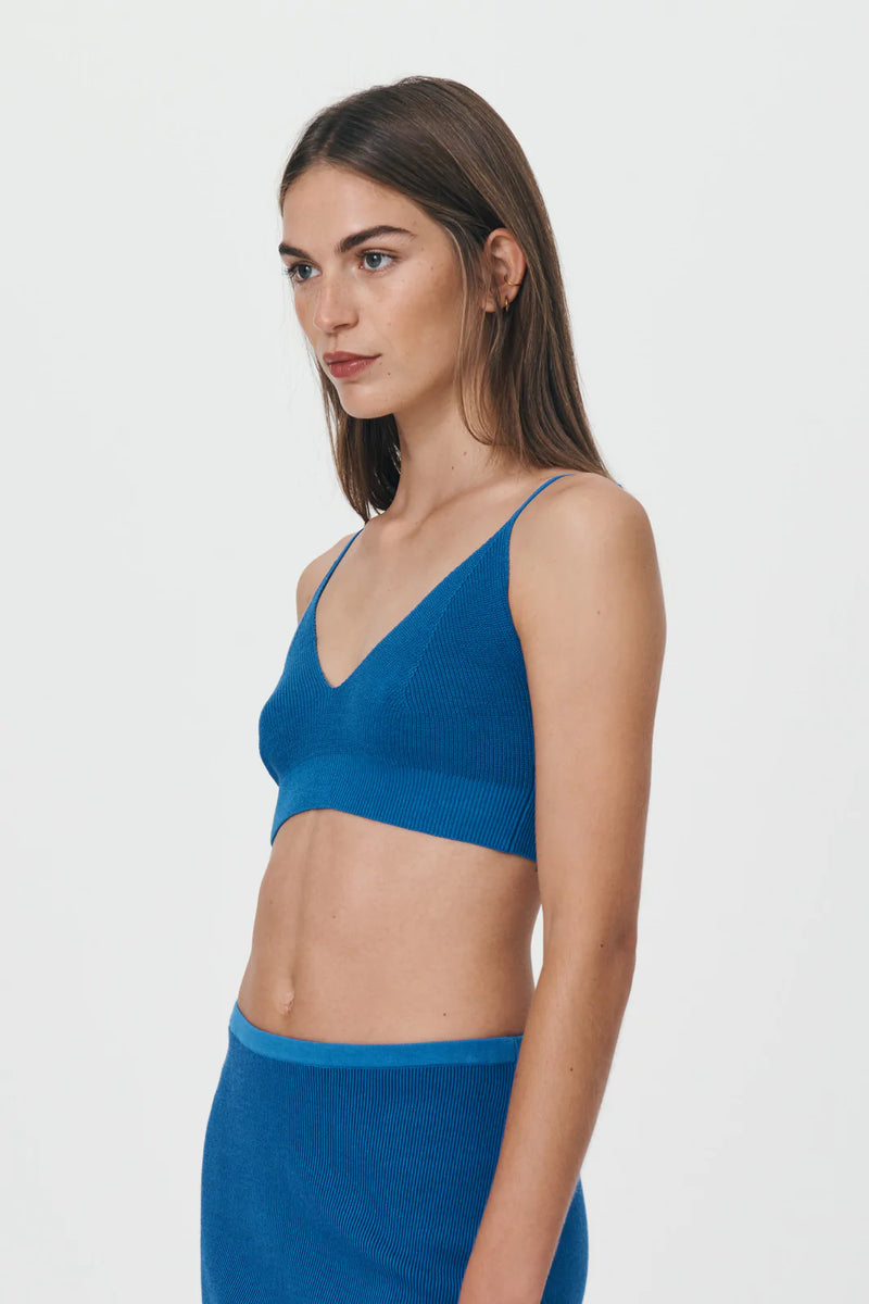 Rowie -  Rose Knit Crop - Cobalt