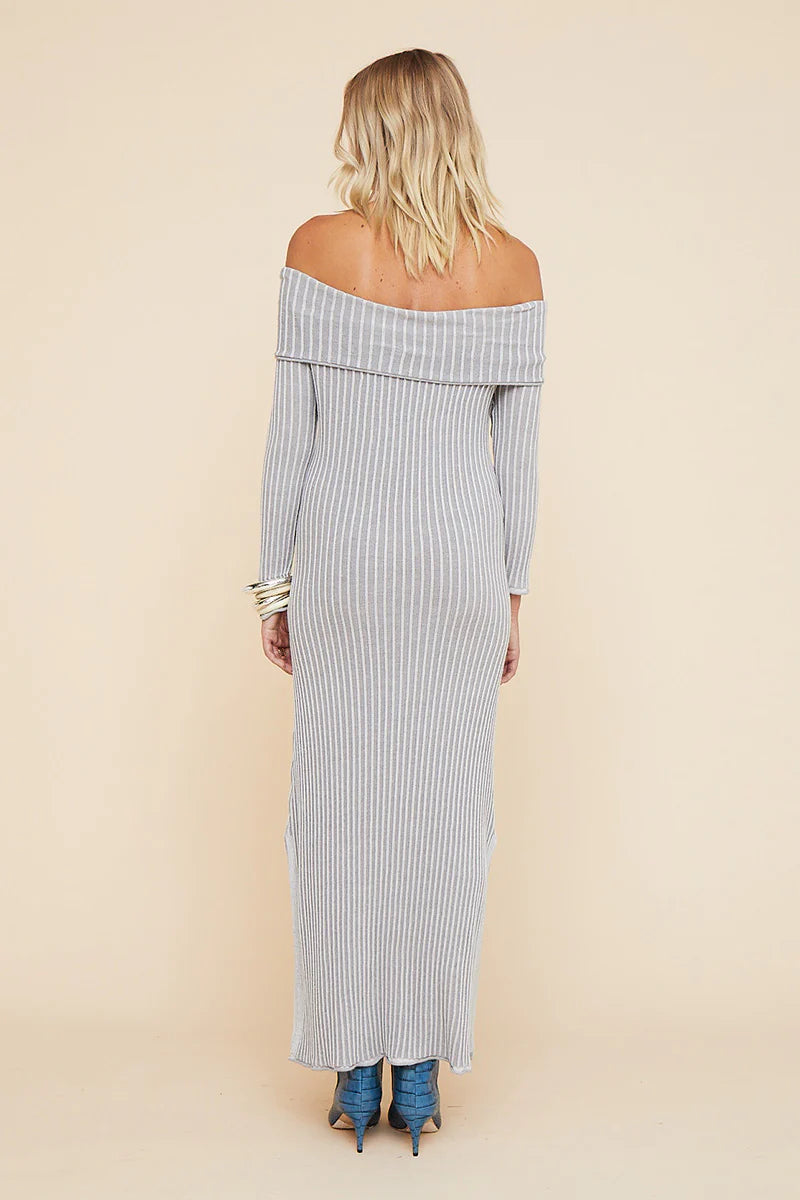 Suboo - Rumer Off Shoulder Long Maxi Dress - Grey