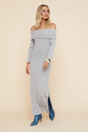 Suboo - Rumer Off Shoulder Long Maxi Dress - Grey