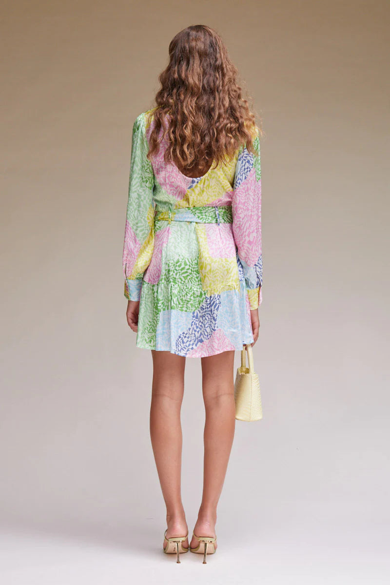 Suboo - Splice Keyhole Mini Shirt Dress - Multi