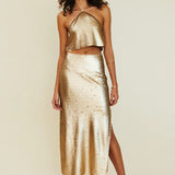 SUBOO - Pyra Strappy Halter Top - Gold