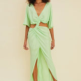 Suboo - Halley Cross Over Midi Dress - Mint