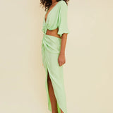 Suboo - Halley Cross Over Midi Dress - Mint