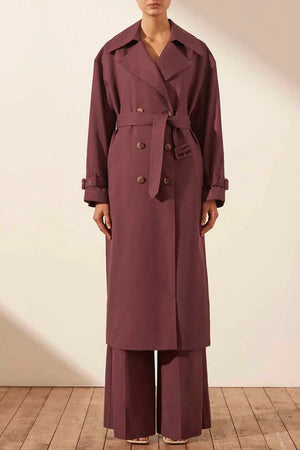 Shona Joy - Sara Trench Coat - Wine