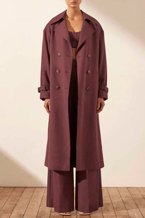 Shona Joy - Sara Trench Coat - Wine