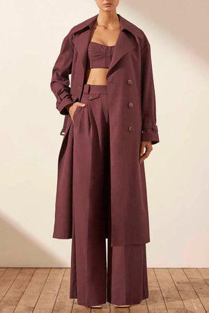 Shona Joy - Sara Trench Coat - Wine