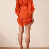 SHONA JOY - Leilani - Long Sleeve Mini Dress - Hibiscus