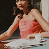 ROWIE - Sunny Linen Crop - Aperol Red