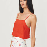ROWIE - Sunny Linen Crop - Aperol Red