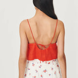 ROWIE - Sunny Linen Crop - Aperol Red