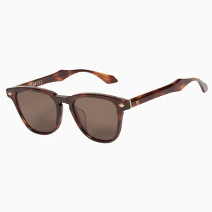 Valley Eyewear - Tempest Timeless Tort - Matte Gold Metal Trim / Brown Lens