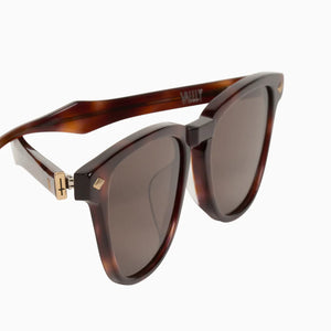 Valley Eyewear - Tempest Timeless Tort - Matte Gold Metal Trim / Brown Lens