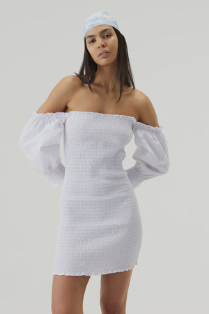 Third Form - Blur Out Off Shoulder Dress - White