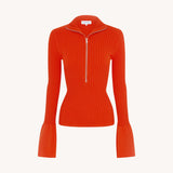 Rowie - Travis Zip Knit - Aperol Red
