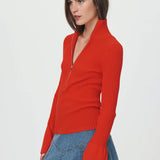 Rowie - Travis Zip Knit - Aperol Red