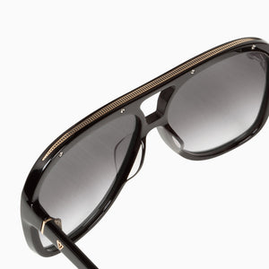 Valley Eyewear - Bang - Gloss Black / Gold Metal Trim / Black Gradient Lens