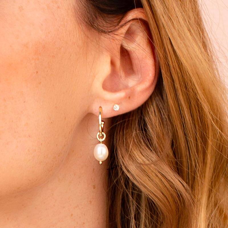 Murkani - Petites Pearl Hoops - Gold