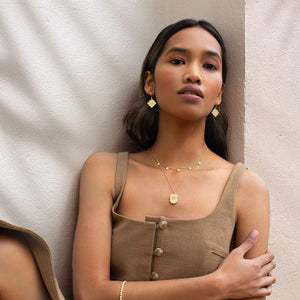 Murkani - Hope Earrings White Topaz - Gold