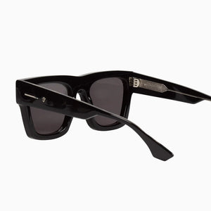 Valley Eyewear - Alta - Gloss Black / Silver Metal Trim / Black Lens