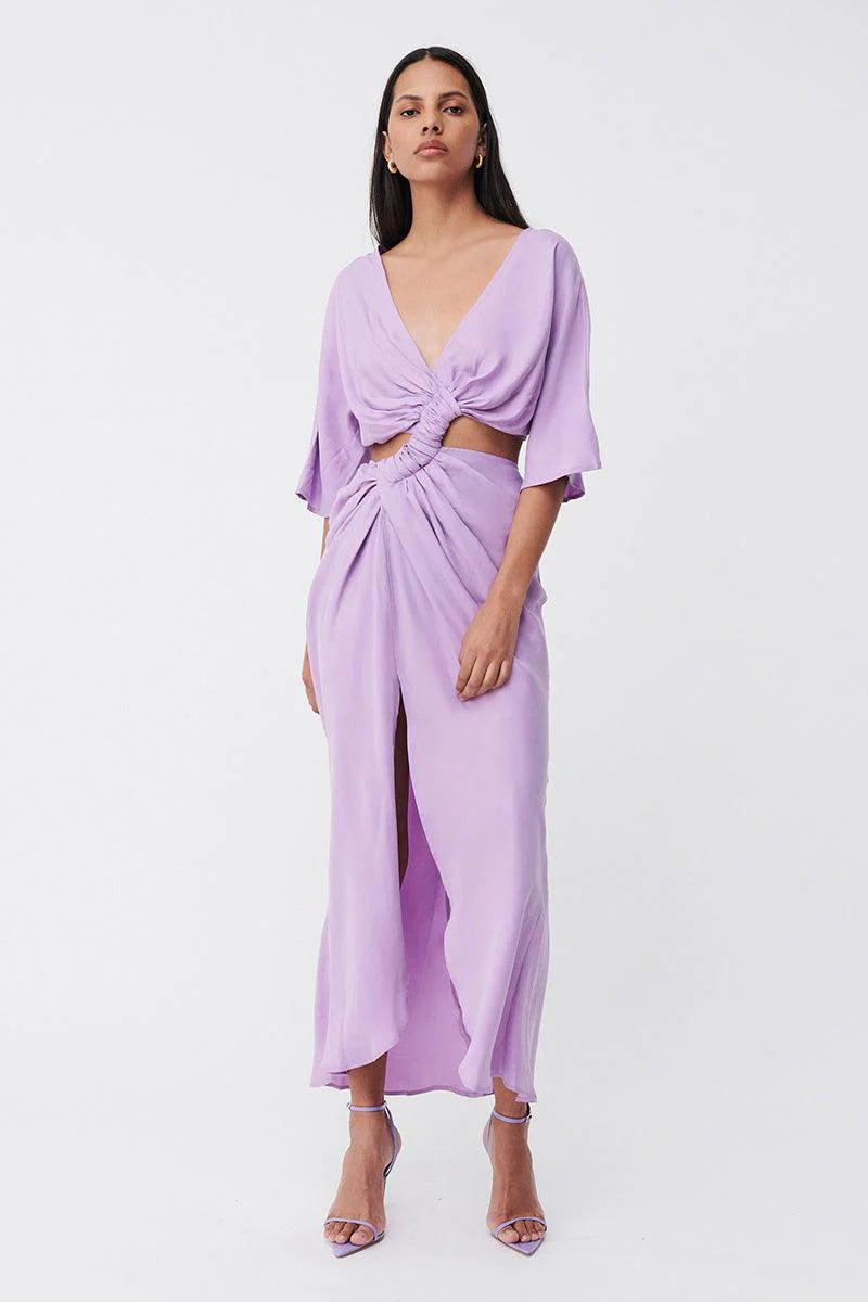 Suboo - Halley Cross Over Midi Dress - Lavender