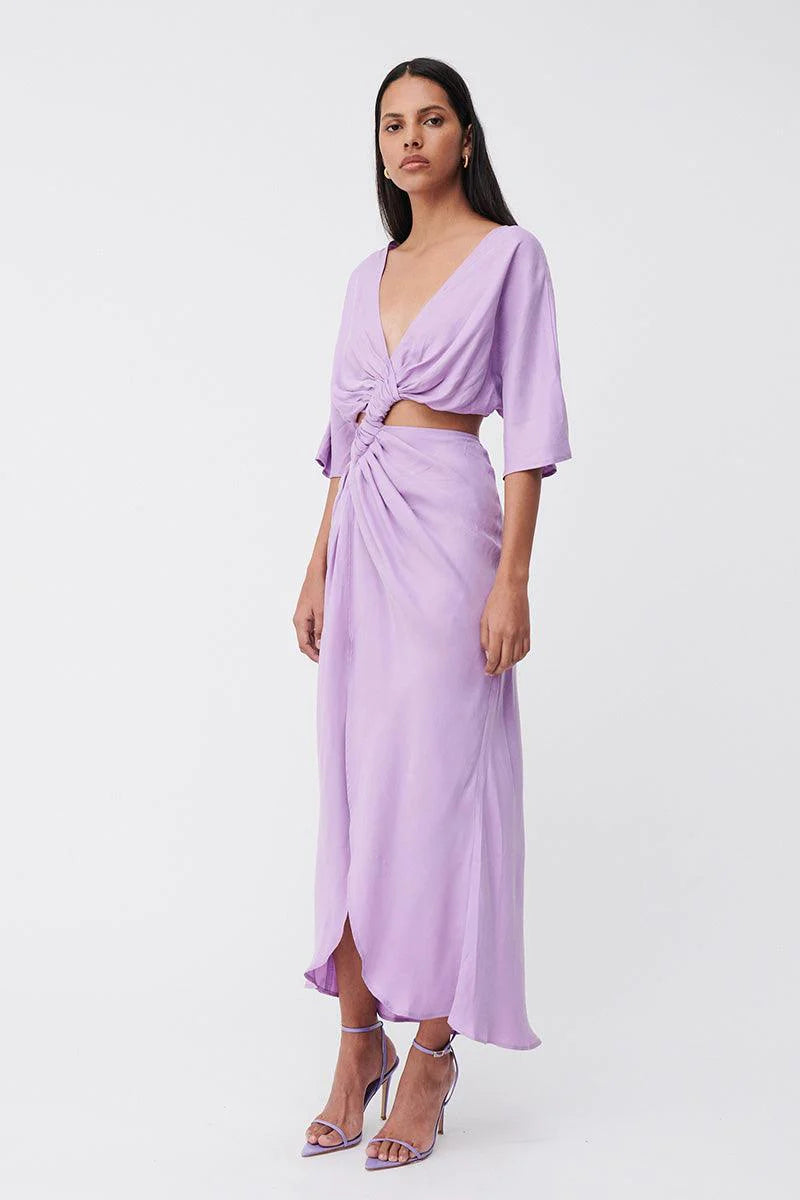 Suboo - Halley Cross Over Midi Dress - Lavender