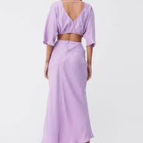 SUBOO - Halley Cross Over Midi Dress - Lavender