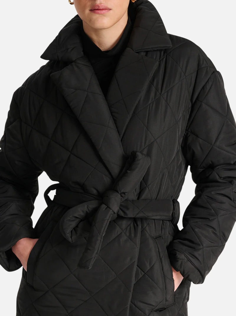 Ena Pelly - Mia Longline Quilted Jacket - Black