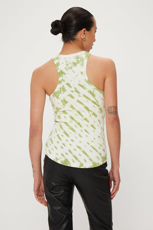 Third Form - Rung Out Racer Tank - Olive Tie Dye