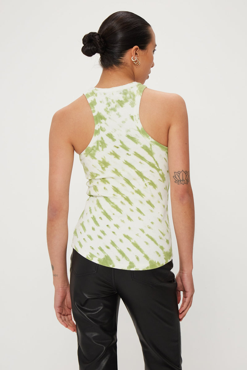 Third Form - Rung Out Racer Tank - Olive Tie Dye