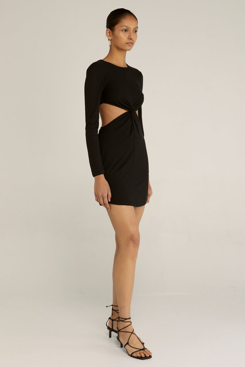 Third Form - Once Around LS Mini Dress ( Black )