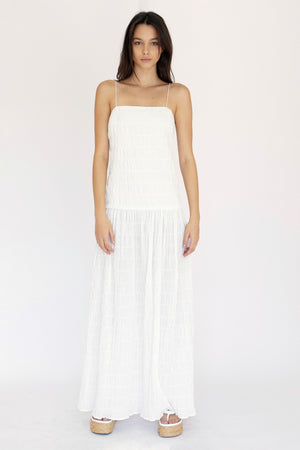 Third Form - Ripple Effect Maxi Sun Dress ( White )