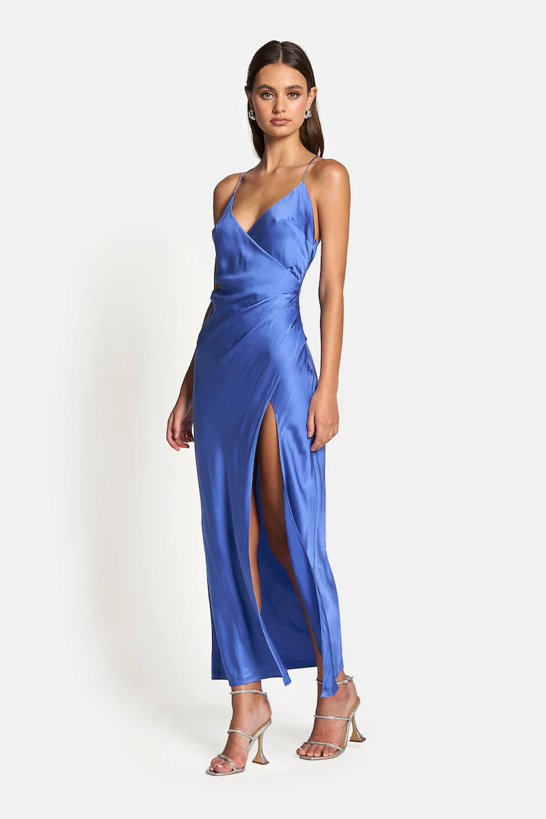 Sofia The Label - Elle Silk Midi Dress - Royal Blue