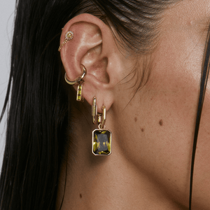 F & H Studios - Surge Ear Cuff : Brass + 18k Gold + Peridot