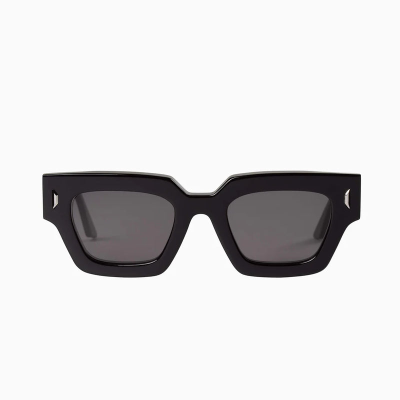 Valley Eyewear - Ghost - Gloss Black / Silver Metal Trim / Black Lens