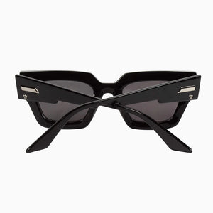 Valley Eyewear - Ghost - Gloss Black / Silver Metal Trim / Black Lens