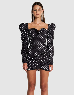 Sofia The Label - Dolce Dress - Black Polka