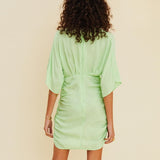 Suboo - Halley Ruched Cross Over Mini Dress - Mint