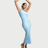 L'IDEE - Gigi Smocking Gown - Summer Blue