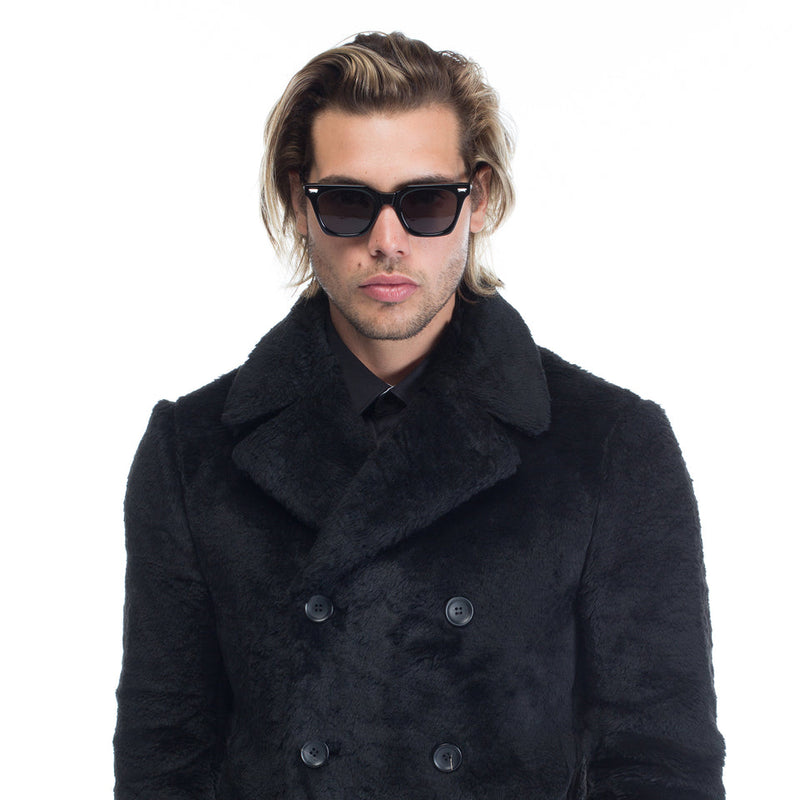 Valley Eyewear - Prisoner - Gloss Black / Silver Metal Trim / Black Lens