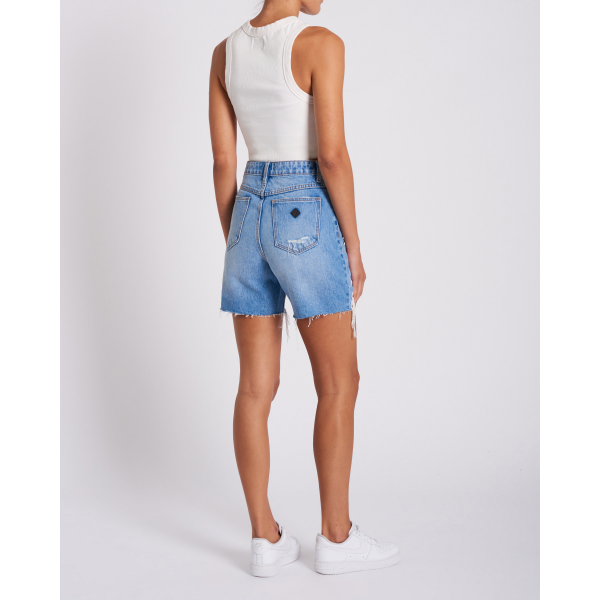 Abrand - A Claudia Cut Off Sadie Rip - Distressed Vintage Blue